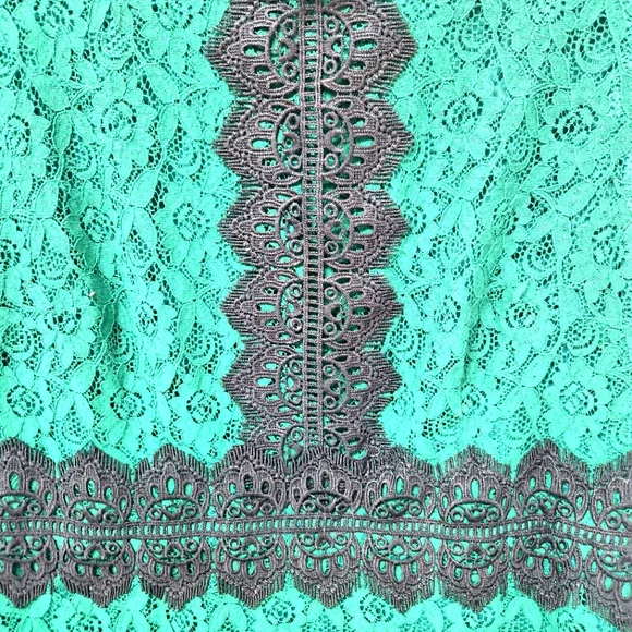 NY&C Green Black Lace Dress Size L Large Cocktail Dinner Cruise Wear New - Picture 7 of 12